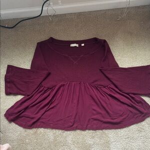 Altar'd State Burgundy Flowy Blouse